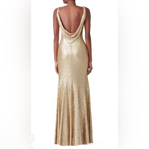 Theia Gemma Elegant Gold Sequin Evening Gown size 4. - Picture 4 of 13